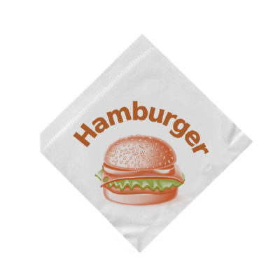 Hamburger tasak papír 16x16cm NYOMTATOTT