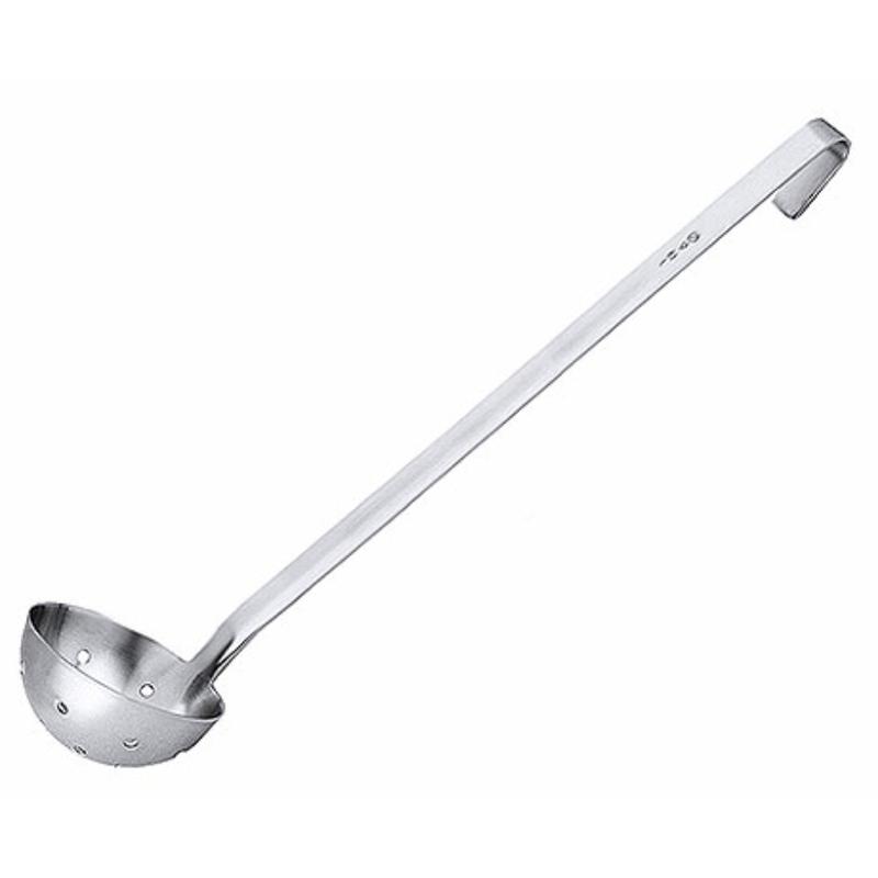 Perforált szűrőkanál 1 L, 45 cm hosszú nyelén mérték jellel