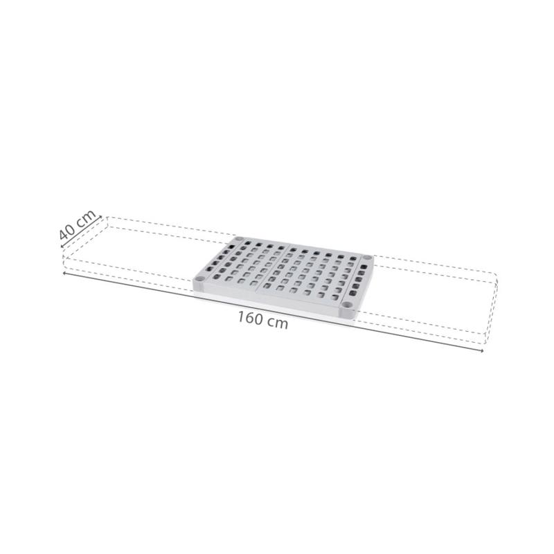 Polclap Aluplast állványhoz, 40 cm-es mélységgel - 1600x400 mm