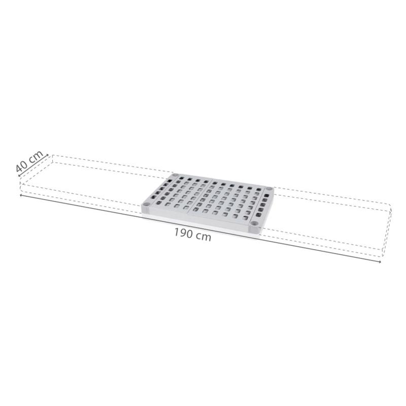 Polclap Aluplast állványhoz, 40 cm-es mélységgel - 1900x400 mm