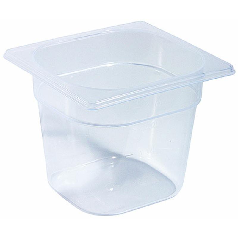 GN 1/6-os edény polipropilénből 150 mm mély, 2 L, 176 x 162 x 150 mm